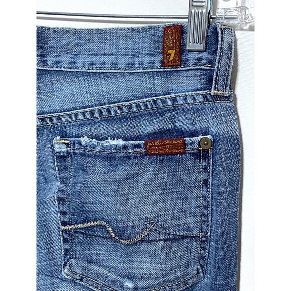 7 For All Mankind Jeans Womens 27 Boot Cut Medium Wash Low Rise Actual 29 x 29 - Picture 7 of 12